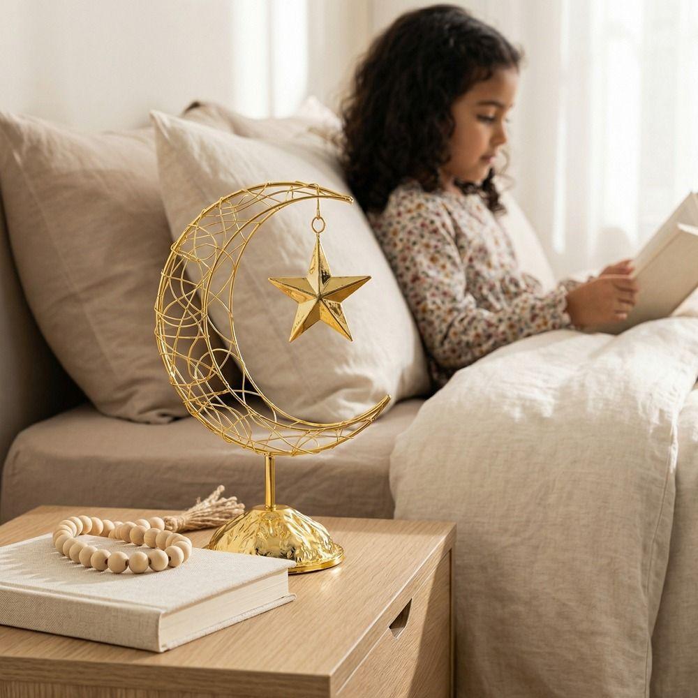 Middle Eastern Style Ramadan Display Figurine Iron Festive Moon Decorations  Party Decor