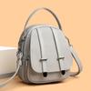 Women's PU Shoulder Bag Multi-compartment Double-use Handbag Soft Leather Crossbody Bag