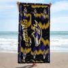 Baltimore Ravens Logotyck Tryckt Strandhandduk, Stor Mjuk Snabbtorkande Handduk för Strand Camping Simning