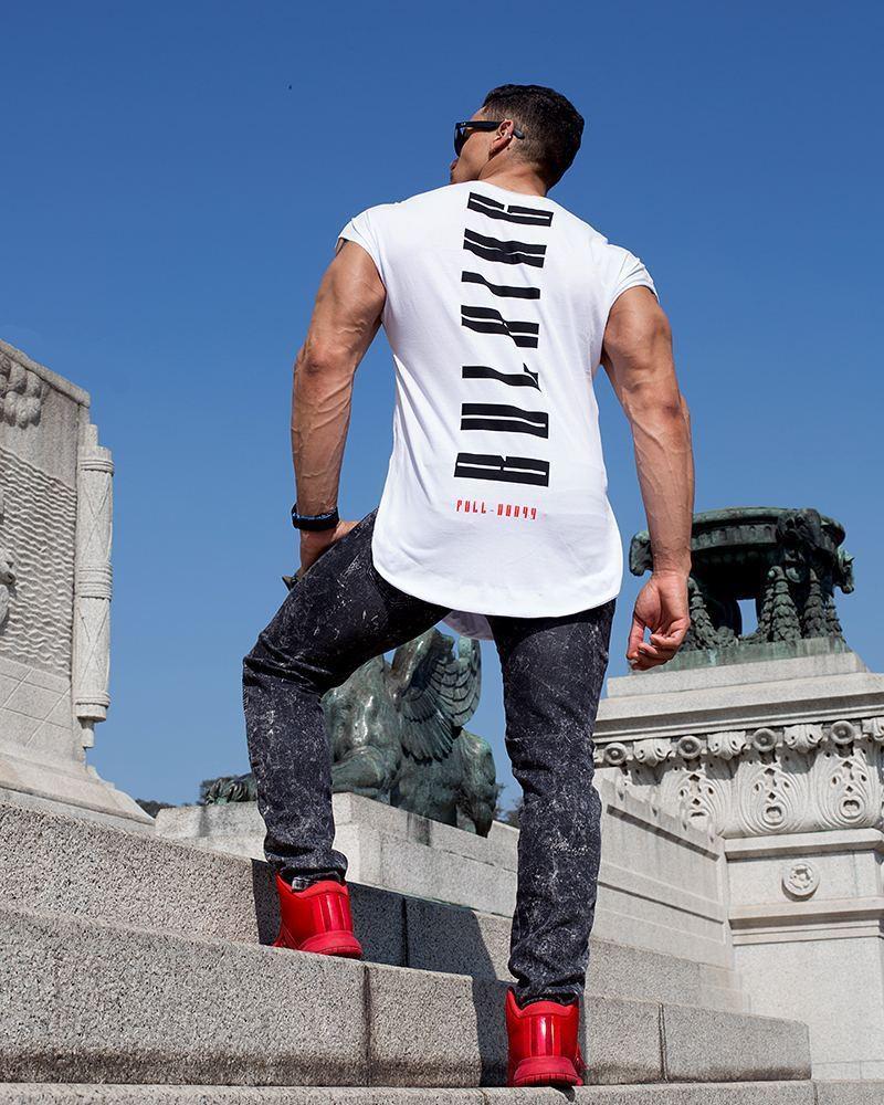 Muscle Doctor Sommer-Print Trendiges Herren-Kurzarm-Fitness-T-Shirt