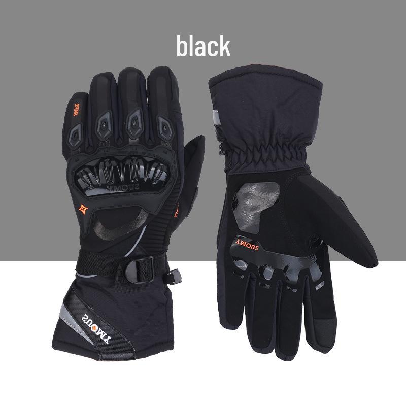 

Men s Waterproof Winter Motorcycle Gloves - Anti-Fall, Thickened Long Gloves for Riding Medium чёрный