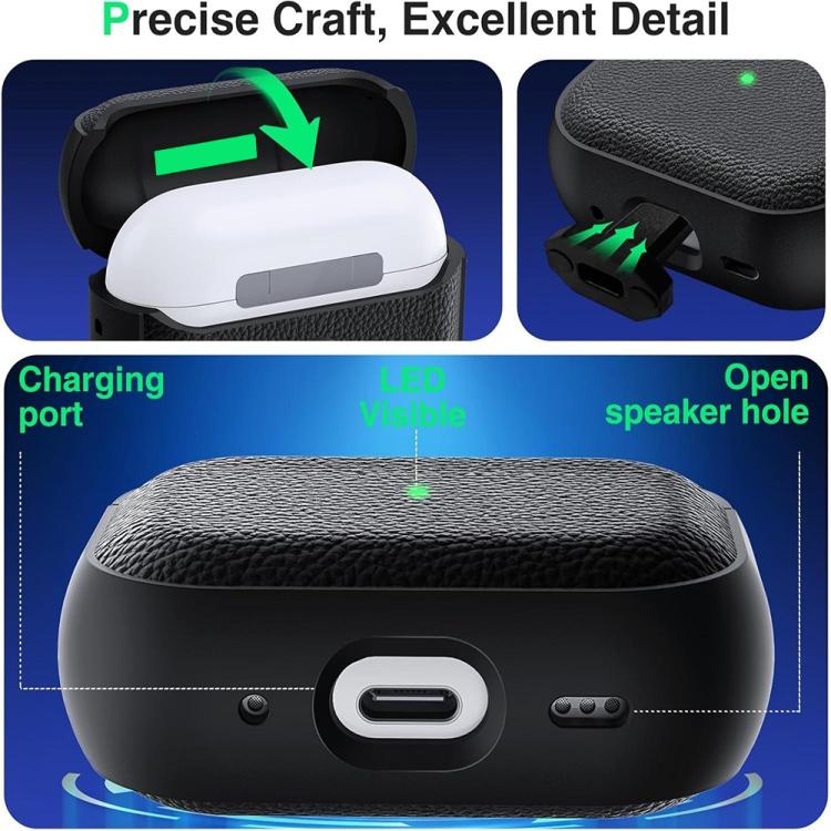 XDcase Lychee Texture TPU Earbuds Case with Buckle
