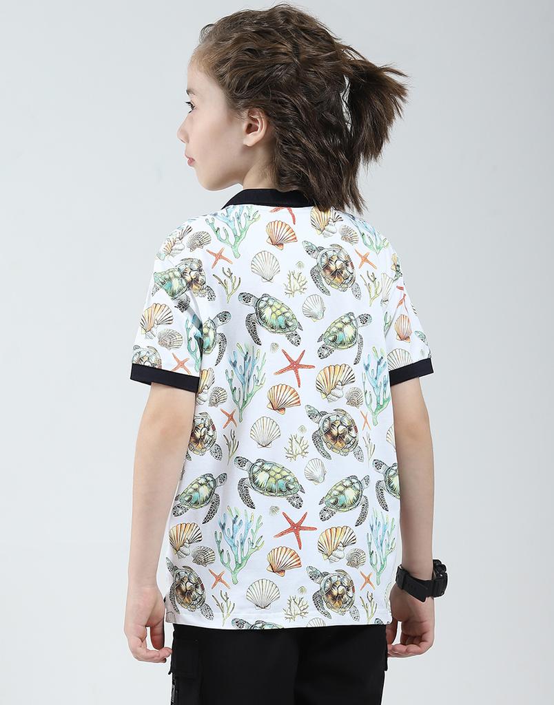 MONTE CARLO Boys Printed Collar Neck Tshirt