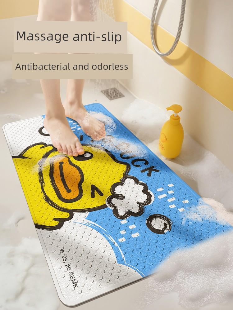 Alfombrilla Antideslizante para Suelo de Baño, Linda Alfombrilla para Ducha con Patito Amarillo, Alfombrilla de Pie con Ventosas para Niños, Alfombrilla de Baño Anticaídas