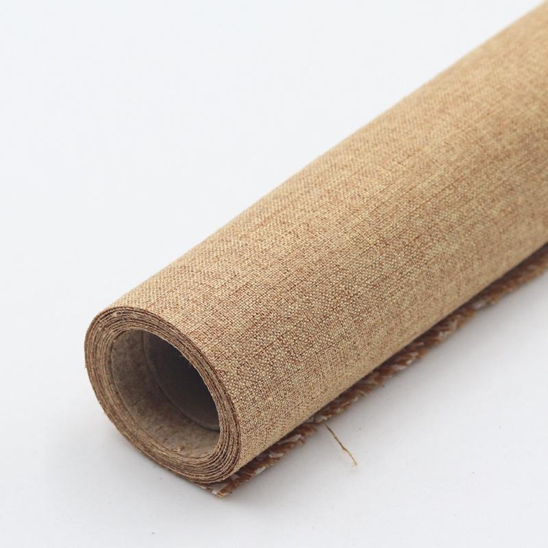 Selbstklebende Leinenstofftapete Abnehmbarer Hanfstoff zur Dekoration DIY Vintage Buchleinen Hintergrund Klebriger Jute für Basteln & Fotoautomat