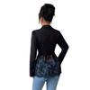 2026 Spring/Autumn Color Block Lace Waist Slimming A-line Women's Suit Jacket
