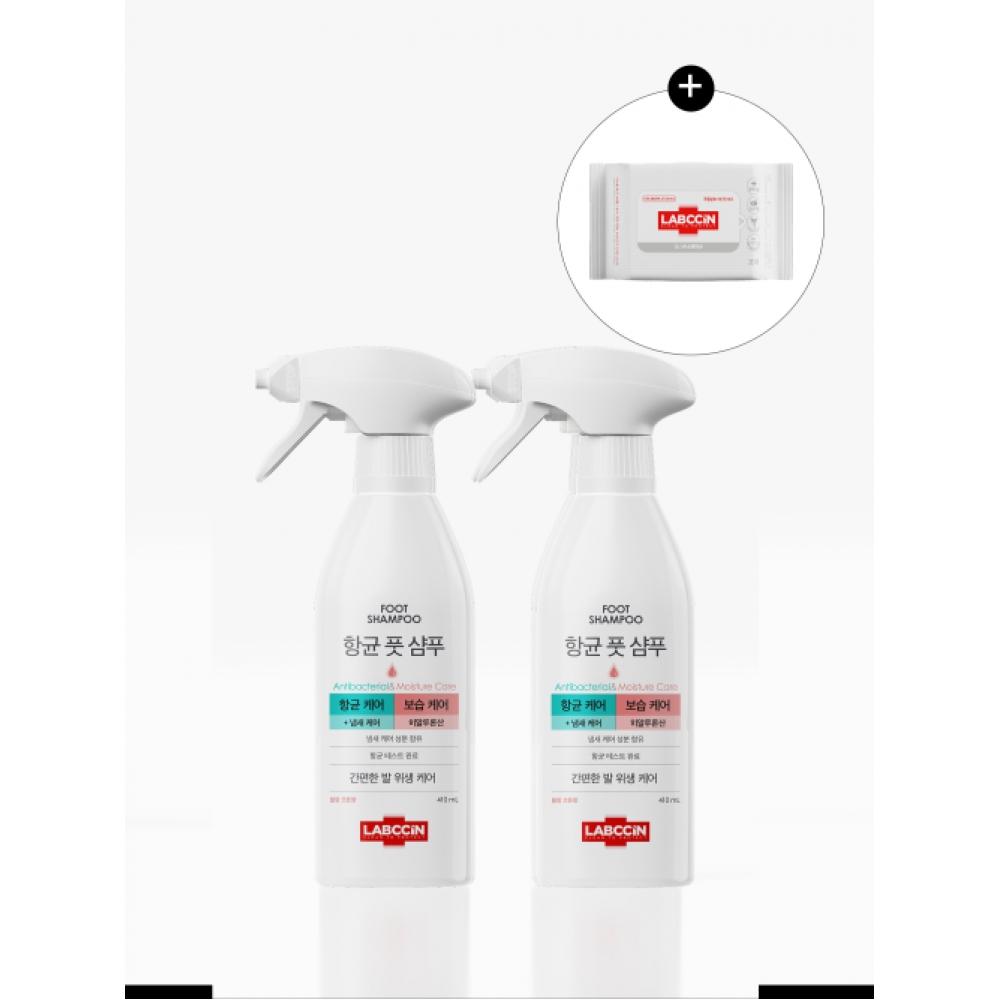 Labccin Antibacterial Foot Shampoo Moisturizing 410ml   2 + Rapsin Wet Wipes NONE