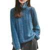 Women's 95% Wool Cashmere High-Neck Oversized Sweater - Brushed Yarn Knit Base Layer for Autumn/Winter