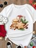 (Asian Size) Tee Merry Christmas New Year Holiday Top festival Casual tree letter style Women Print Lady Short Sleeve Fashion Graphic T-shirts