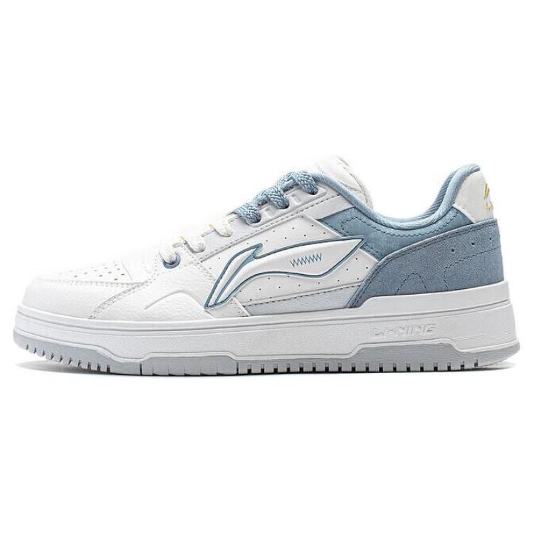 New LiNing Tianji 2.0 Cushioning Low Top Skateboard Shoes Women's White Blue AGCT292-5