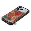 For iPhone 17 Pro Case with Card Holder Kickstand Flowers Design Leather Phone Cover