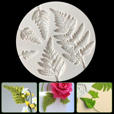 Folhas Silicone Fondant Molde Bolo Planta Tropical Mimosa Decoração Chocolate Molde