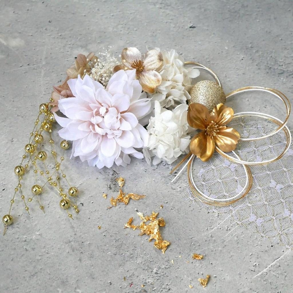 [Lomeri] Artificial Flower Hair Ornament for Coming-of-Age Ceremony, Graduation Ceremony, Furisode Kimono, Wedding, Japanese Traditional Clothing A492