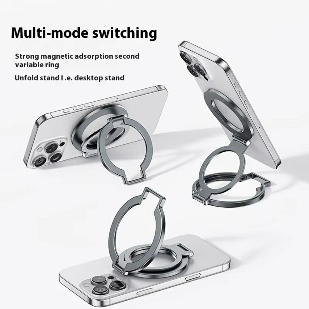 T15 2 in 1 Magnetic Phone Stand Ring Holder Foldable Aluminum Alloy Bracket for iPhone/iPad
