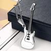 Men Stainless Steel Rock Chain Guitar Pendant Necklace