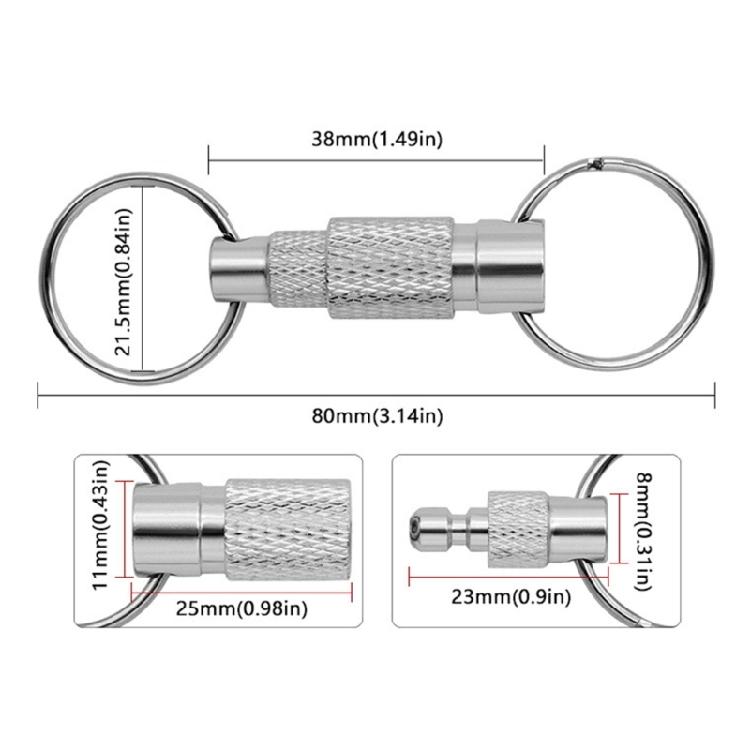 Outdoor Tool Metal Rotating Detachable Keychains Quick Release Keyrings