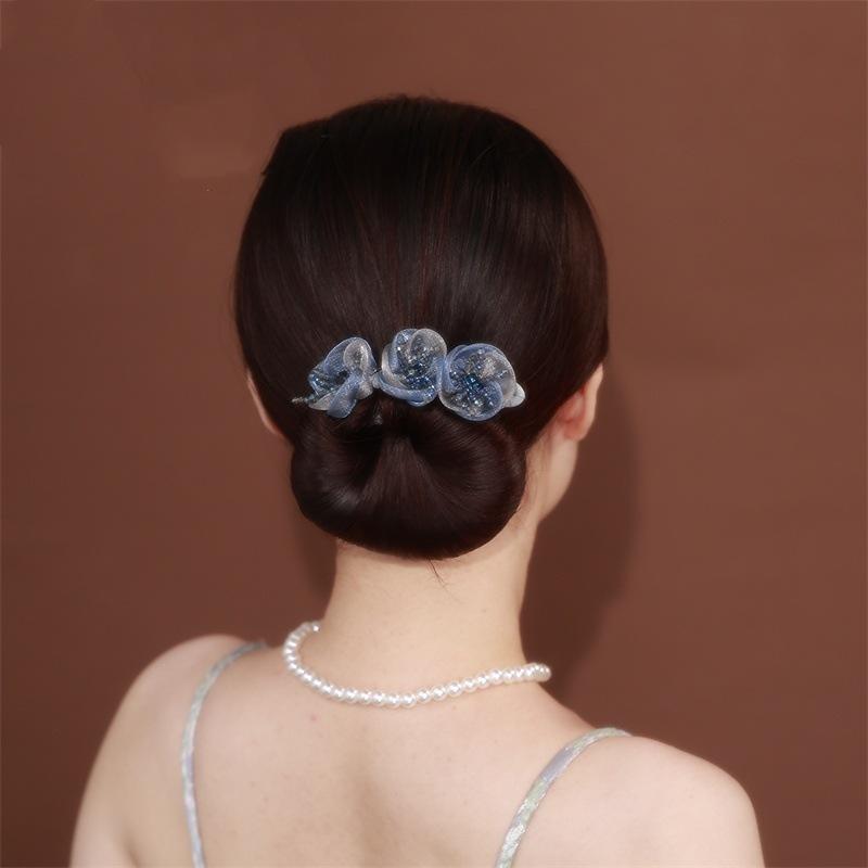 Ins Style Elegant Lazy Hair Curler Fshion Flower Fashion Flower Roller Hair Curler Lazy Hairpin Butterfly Hair Clips For Girls