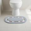 Practical Fluffy Rose Pattern Door Mat Absorbent Pastoral Style Oval Floor Rug Nonslip Thickened Bath Mat Home Decoration