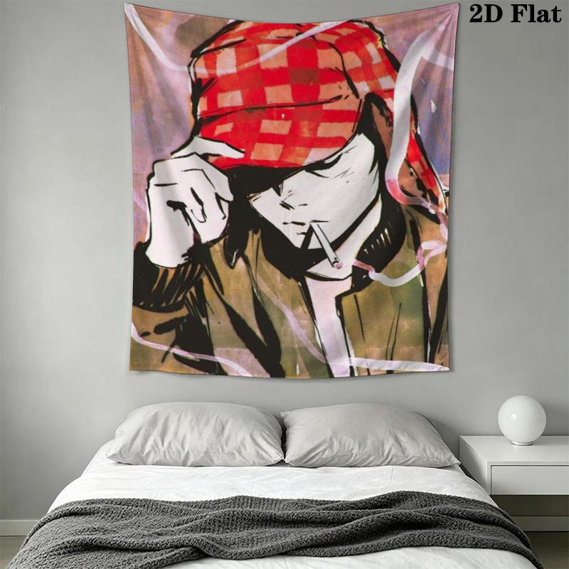 Holden Caulfield Wall Tapestry Aesthetic Wall Hanging Printed Fabric Blanket Decorative Tapestries for Bedroom Living Room Home Decor