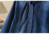 2026 Spring Plus Size Flowy Collar Denim Shirt for Women - Long Sleeve Slimming Jacket Fashion Top