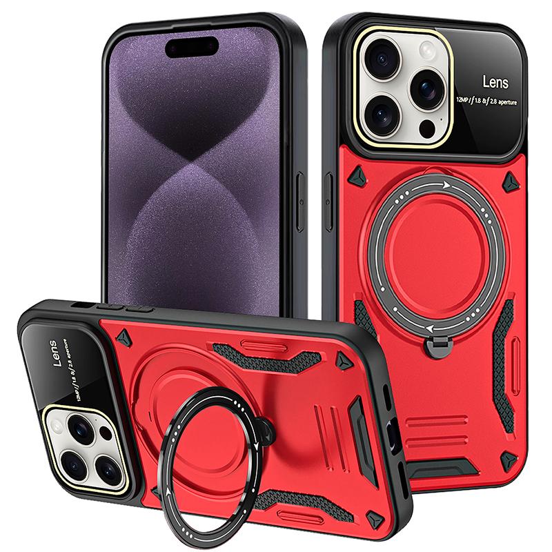 Pro iPhone 16 Luxusní magnetické pouzdra se stojánkem Pro iPhone 16 Pro Max Pancéřové Nárazuvzdorné Měkké Nárazníky Tvrdý Kryt proti pádu Capa 16 Plus