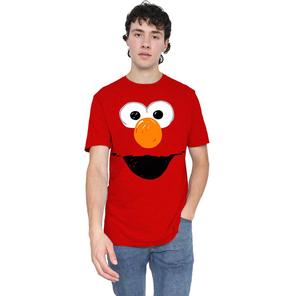 Sesame Street Unisex Adult Elmo Sketch Heather T-Shirt