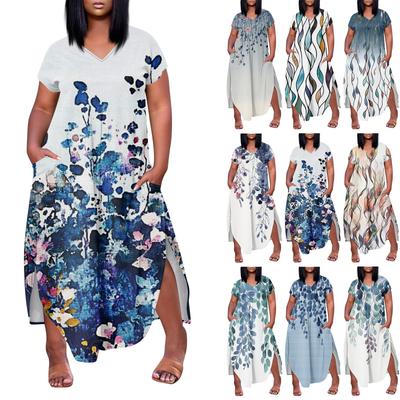 Women's Temperament Short Sleeve Casual O-Neck Plus Size Dress