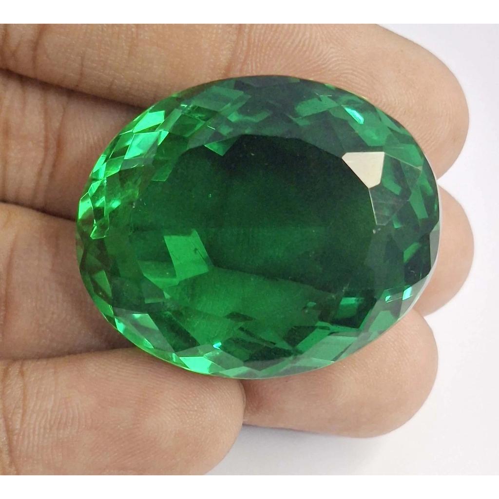 Certified Lab Created Green Topaz Oval Cut 121-123 Ct Stunning Loose Gemstone