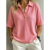 BFCCQB Women's Fashion Casual Summer Spring POLO Neck Short Sleeve  Blouses & Shirts