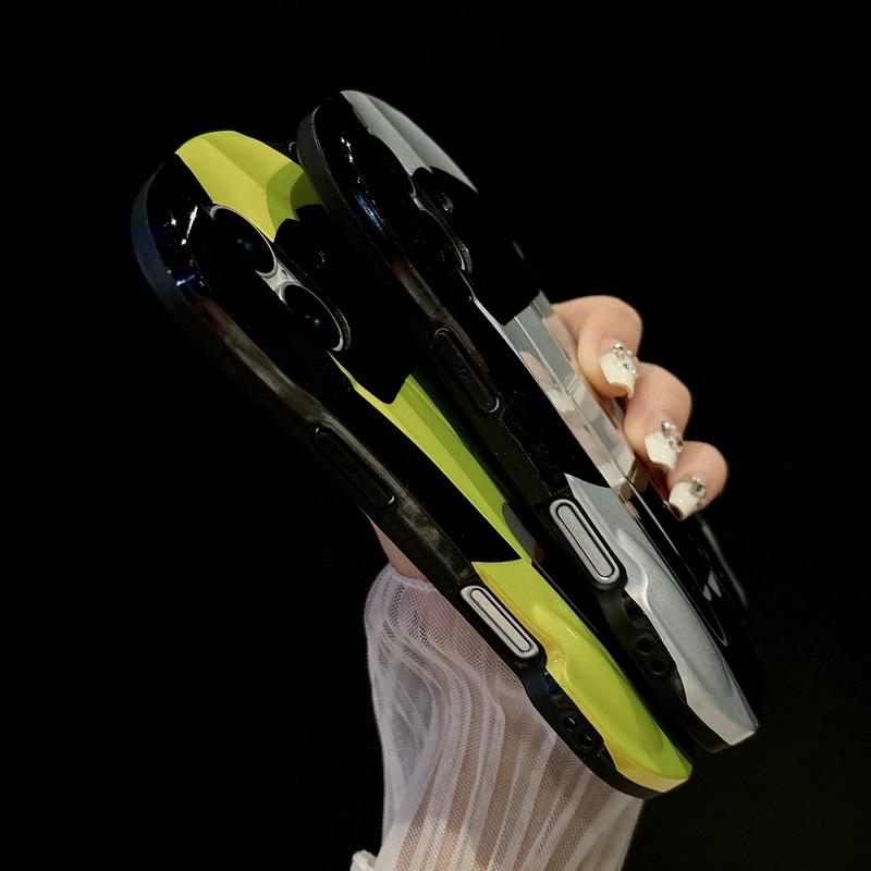 3D Car Shape Cool Glossy Phone Case For iPhone 16 Pro Max 15 Pro 14 13 12 11 Slim Hard PC Hybrid Silicone Soft Edge Shockproof Bracket Back Cover