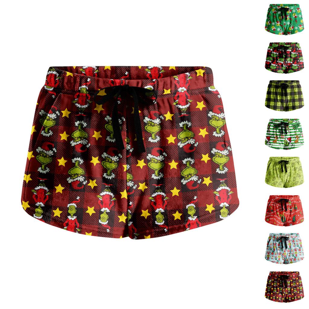 Women's Soft Stretch Flannel Short Side Pocket Drawstring Casual Pajama Pants Soft Pajama Pants