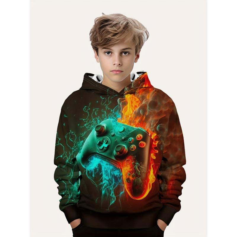 Kids Clothes Boys Hoodies Long Sleeve 3D Gamepad Print Children Spring Fall Clothes Casual Outdoor Stylish Boy Girl Clothes Tops