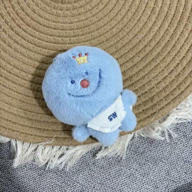 K-Pop Idol Blue Plush Toy Keychain Cute Toy Pendant Soft Fluffy Unique Expression Plush Merchandise Gifts Fan Goods