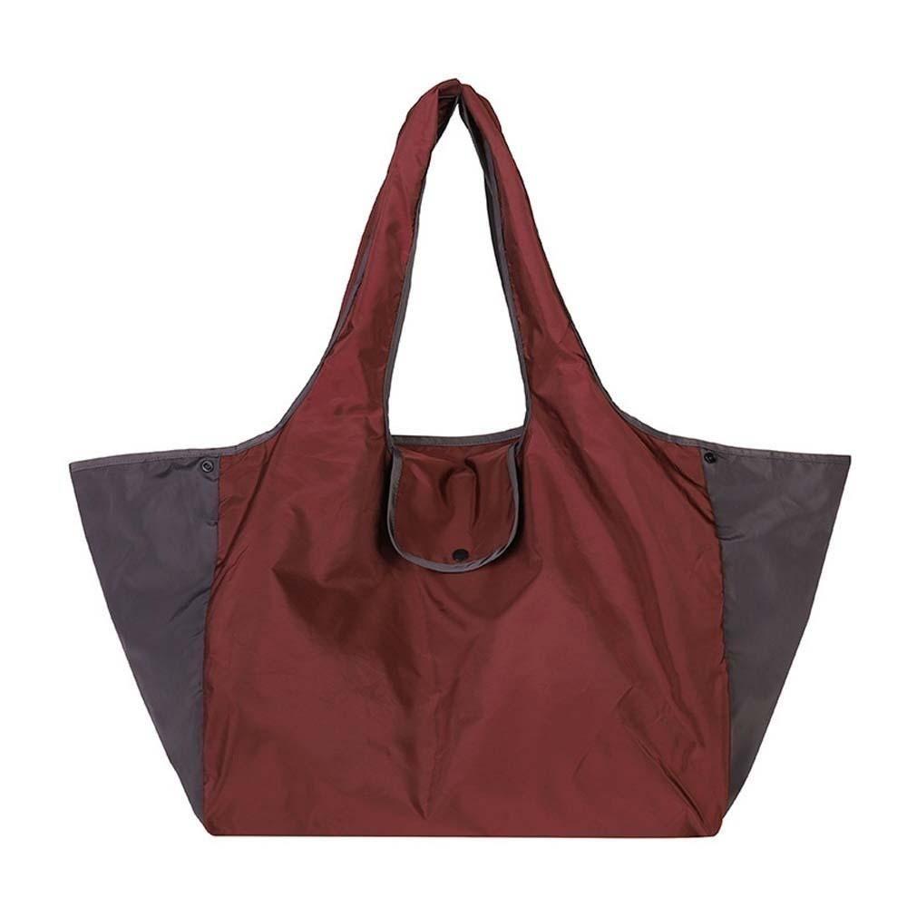 Large Capacity Foldable Shopping Pouch Portable Contrast Color Shoulder Bag  Travel