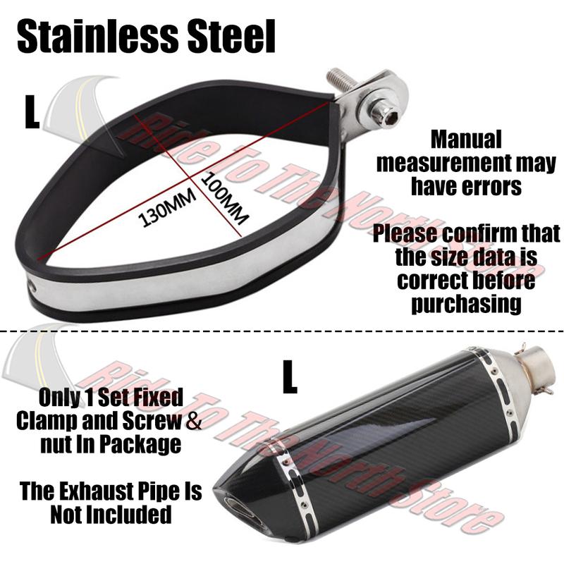 For SC project Arrow Yoshimura AK Brother Mivv Leovince Austinracing Etc Exhaust Tail Pipe Carbon Fiber Stainless Fixed Clamp