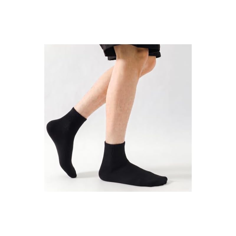 [Wamicu] Men's Sports Socks, 5-Pair Set, Running Socks, Cotton, Sweat-Absorbing, Breathable, Casual, Everyday Wear, Sizes 25-27cm