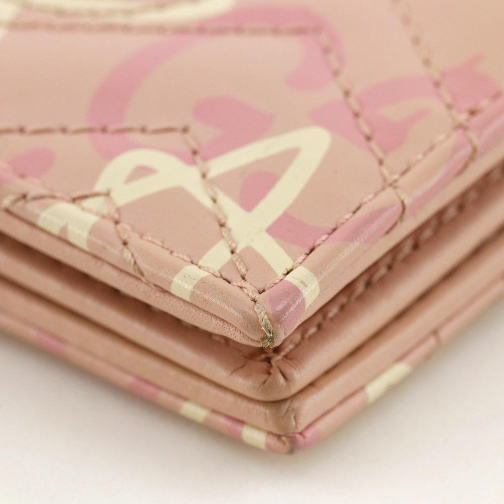 Gucci Compact Wallet Bi-Fold Wallet 449421 GG Ghost Card Case Pink Leather Women Used