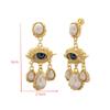 Retro Exaggerated Large Eyes Earrings For Women Vintage Water Droplet Pearl Tassels Luxuxry Earrings Office Banquet Jewelry Gift