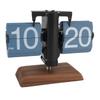 Digital Flip Desk Clock 12 Hours Battery Powered Retro Mechanical Auto Flip Down Clock with Wood