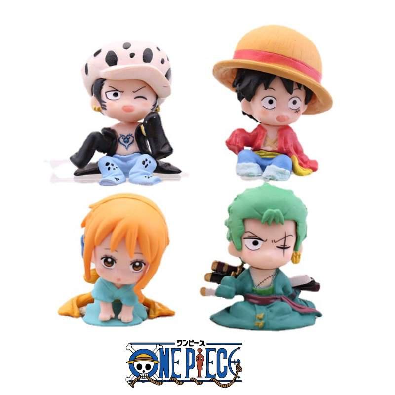 One Piece Action Figure Set With Luffy, Zoro, Nami, And Law Cute And Collectible Anime Toys