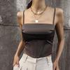Spaghetti Strap Tank Top Sexy Backless Bandage Skinny Crop Tops 2023 Summer Elegant Lace Up Party Streetwear Women