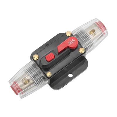 Circuit Breaker Audio Fuse Inline Holder Manual Reset 12V‑48V for Car Audio Sound Amplifier RV Home Marine Boat Truck