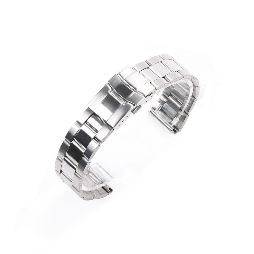 

20mm 22mm Stainless Steel Watch Band Universal Strap Folding Safety Buckle for Men Women Bracelet Strap Watch Belt Accessories 20mm срібний