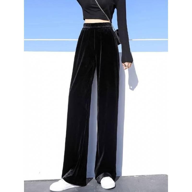 2025 Damen Samthose: Gold, Schwarz, Weit- und Schmalbeinoptionen für Herbst/Winter