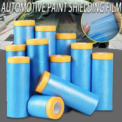 Pre Taped Car Paint Masking Film Plastic Sheeting Pre Taped Protective Film Painting Drop Cover for Automotive Coating Furniture