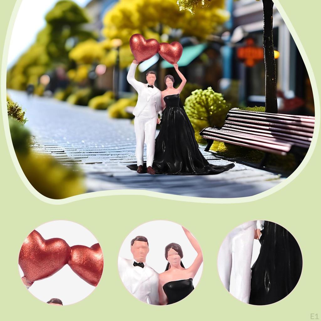 1/64 Scale Wedding Couple Miniature Figure Diorama Decoration Small Collections Scene