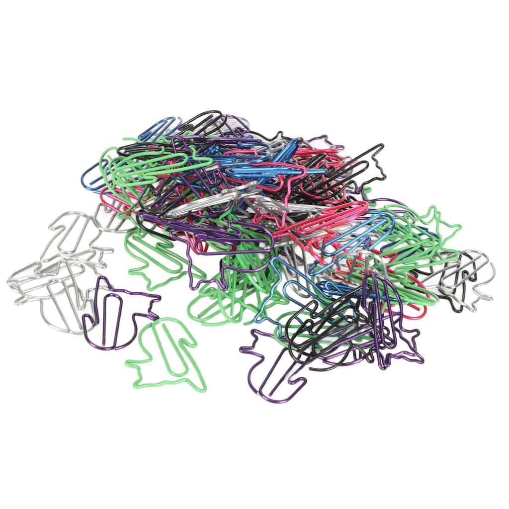 100Pcs Fancy Paperclips Animal Style Assorted Colors Covered Wire Cute Paper Clips for Home School O