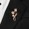 Women Alloy Brooch Pin, Tulip Shape Lapel Badge with Imitation Pearl Rhinestones Inlaid, Brooch Versatile Accessory for Sweaters Collars Hats Bags