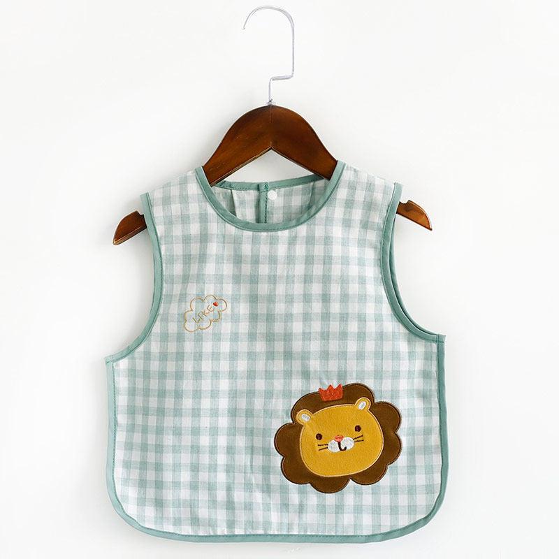 Waterproof Baby Bibs: Sleeveless, Anti-Stain, Solid Food Cartoon Coveralls for Infants and Toddlers