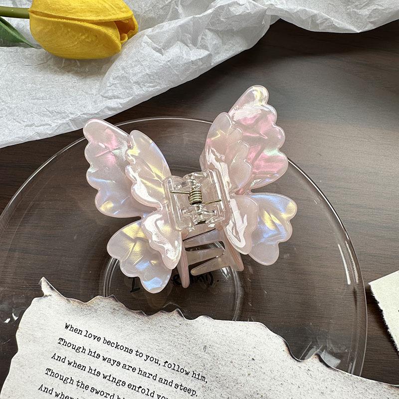 Fairy Butterfly Hair Claw Acetate Crab Hair Clip Fluffy Summer Sweet Princess Shark Clip Women Girls Hairpin Hair Accessories